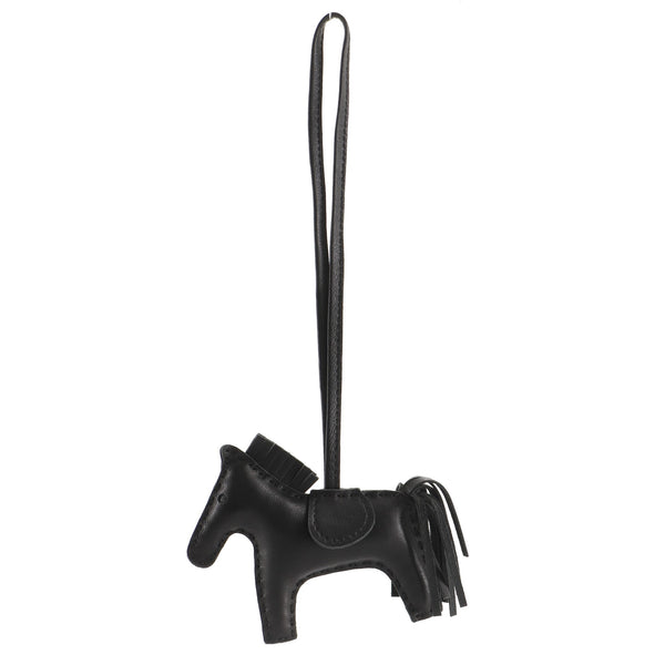 Hermès Black Pourpre Grigri Horse Rodeo Bag Charm PM For Sale at