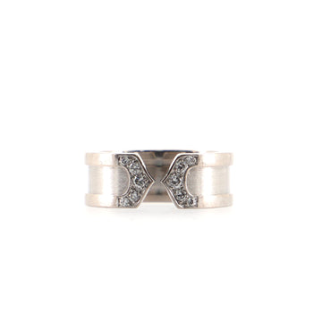 Cartier C de Cartier Ring 18K White Gold with Diamonds 6.5mm
