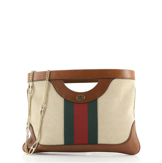 Gucci Chain Shoulder Bag Vintage Web Canvas