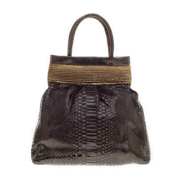 Nancy Gonzalez Top Handle Python Frame Bag 