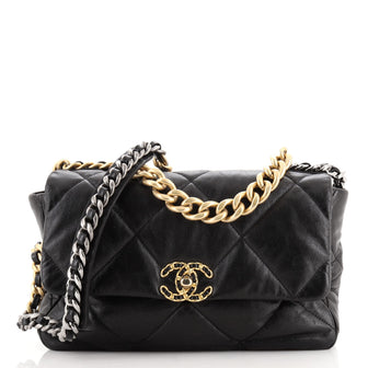 Chanel 19 Flap Bag Quilted Goatskin Large