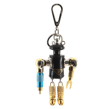Prada Robot Keychain Metal and Leather