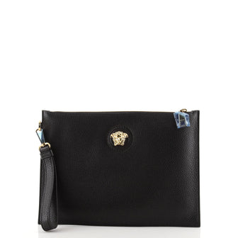 Versace Palazzo Medusa Zip Wristlet Pouch Leather Large