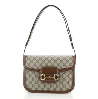 Gucci 1955 Horsebit Shoulder Bag GG Coated Canvas Small