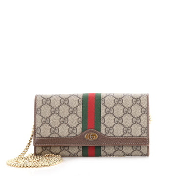 Gucci Ophidia Chain Wallet GG Coated Canvas