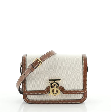 Burberry TB Flap Bag Canvas Mini