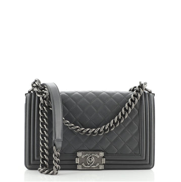 Chanel Boy Flap Bag Quilted Lambskin Old Medium