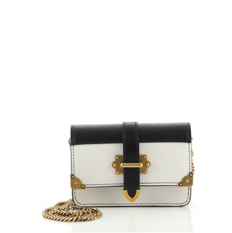 Prada Cahier Chain Crossbody Bag City Calf and Saffiano Micro