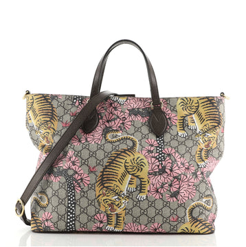 Gucci Convertible Soft Tote Bengal Print GG Coated Canvas Medium