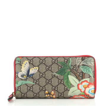 Gucci Zip Around Wallet Tian Print GG Coated Canvas