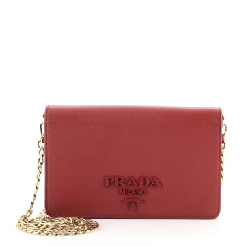 Prada Chain Wallet Crossbody Saffiano Leather