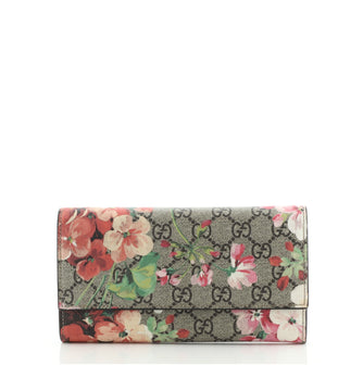 Gucci Continental Wallet Blooms Print GG Coated Canvas