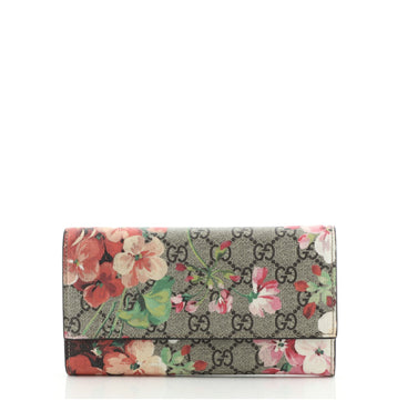 Gucci Continental Wallet Blooms Print GG Coated Canvas