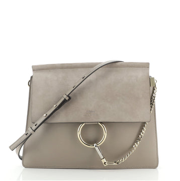 Chloe Faye Shoulder Bag Leather and Suede Medium