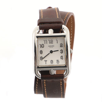 Hermes Cape Cod Double Tour Quartz Watch Stainless Steel and Leather 23