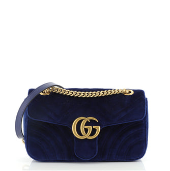 Gucci GG Marmont Flap Bag Matelasse Velvet Small
