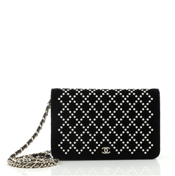 Chanel Wallet on Chain Pearl Embellished Velvet
