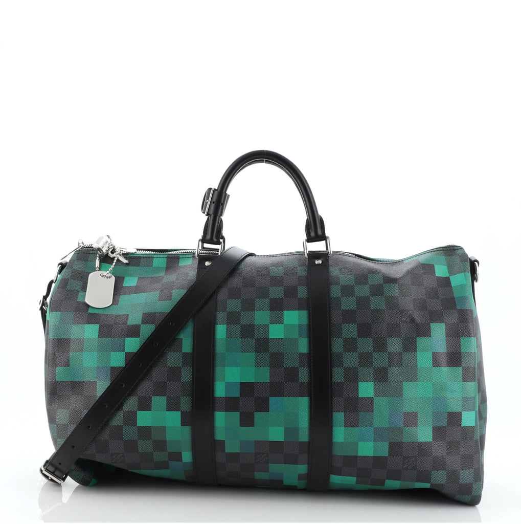 Louis Vuitton, Bags, Louis Vuitton Keepall Bandouliere Bag Limited  Edition Damier Graphite Pixel 5