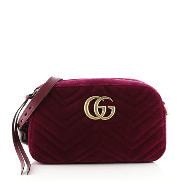 Gucci GG Marmont Shoulder Bag Matelasse Velvet Small