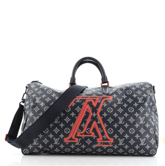 Louis Vuitton Keepall Bandouliere Bag Limited Edition Upside Down Monogram Ink 50