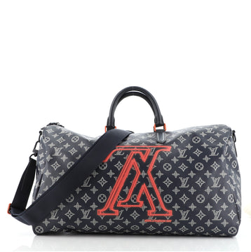 Louis Vuitton Keepall Bandouliere Bag Limited Edition Upside Down Monogram Ink 50