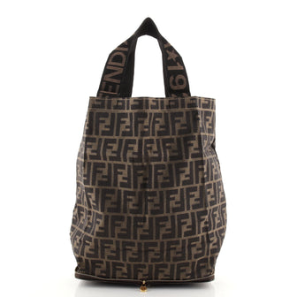 Fendi Vintage Convertible Shopping Tote Zucca Canvas Medium