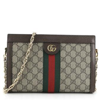 Gucci Ophidia Chain Shoulder Bag GG Coated Canvas Small
