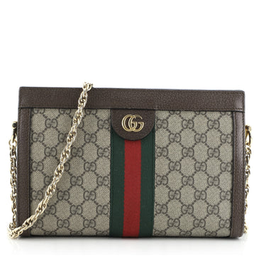Gucci Ophidia Chain Shoulder Bag GG Coated Canvas Small