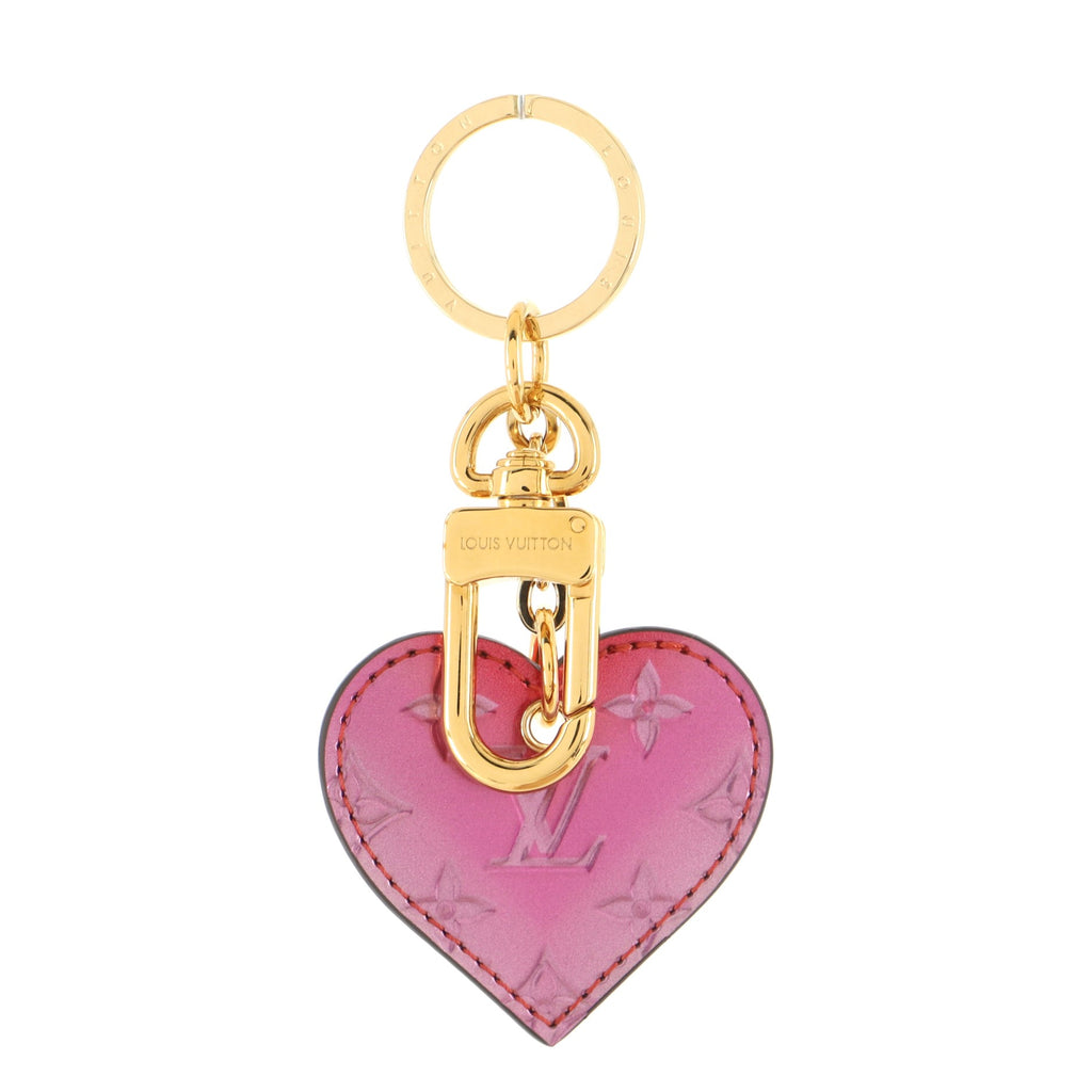 LOUIS VUITTON Love Lock Heart Key Chain Bag Charm