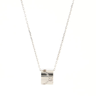 Gucci Icon Twirl Pendant Necklace 18K White Gold with Diamond