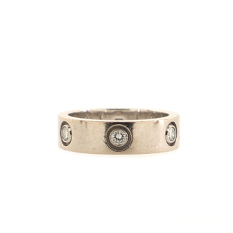 Cartier Love Band 6 Diamonds Ring 18K White Gold with Diamonds