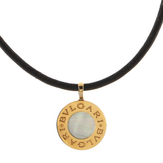 Bvlgari Bvlgari Bvlgari Cord Pendant Necklace 18K Yellow Gold with Mother of Pearl and Onyx