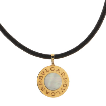 Bvlgari Bvlgari Bvlgari Cord Pendant Necklace 18K Yellow Gold with Mother of Pearl and Onyx