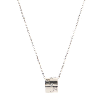 Gucci Icon Twirl Pendant Necklace 18K White Gold with Diamond