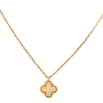 Van Cleef & Arpels Sweet Alhambra Pendant Necklace 18K Yellow Gold and Mother of Pearl