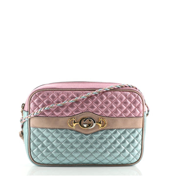 Gucci Trapuntata Camera Bag Quilted Laminated Leather Medium