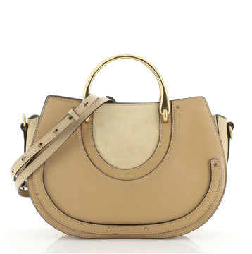 Chloe Pixie Double Handle Bag Leather with Suede Medium