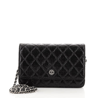 Chanel Wallet on Chain Quilted Crinkled Patent