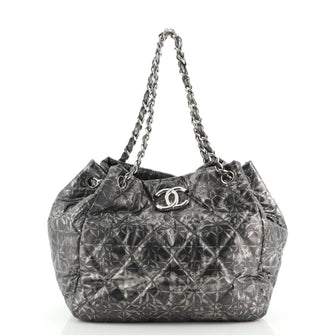 Chanel Rock in Moscow Accordion Tote Quilted Printed Nylon Medium