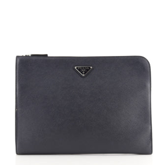 Prada Logo Pouch Saffiano Leather Large