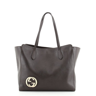 Gucci Grand Prix Interlocking GG Tote Grainy Leather Large