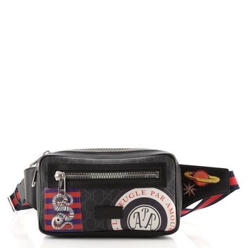 Gucci Night Courrier Waist Bag GG Coated Canvas with Applique