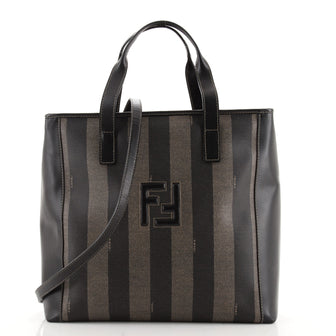 Fendi Vintage Pequin Convertible Tote Coated Canvas Large