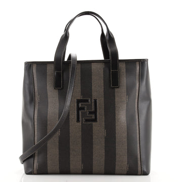 Fendi Vintage Pequin Convertible Tote Coated Canvas Large