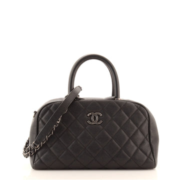 Chanel Coco Handle Bowling Bag Quilted Caviar Small