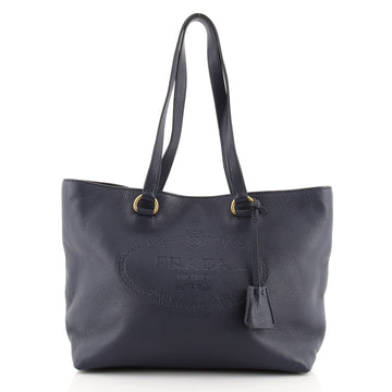 Prada Embossed Logo Open Tote Vitello Daino Medium