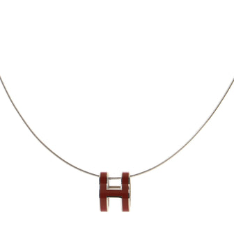 Hermes Pop H Pendant Necklace Metal and Enamel