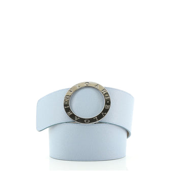 Bvlgari Ring Logo Belt Leather Wide