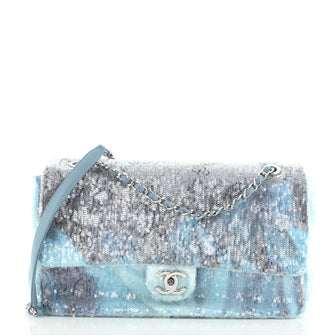 Chanel Waterfall CC Flap Bag Sequins Large