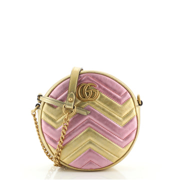 Gucci GG Marmont Round Shoulder Bag Matelasse Leather Mini